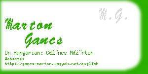 marton gancs business card